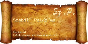 Szabó Palóma névjegykártya